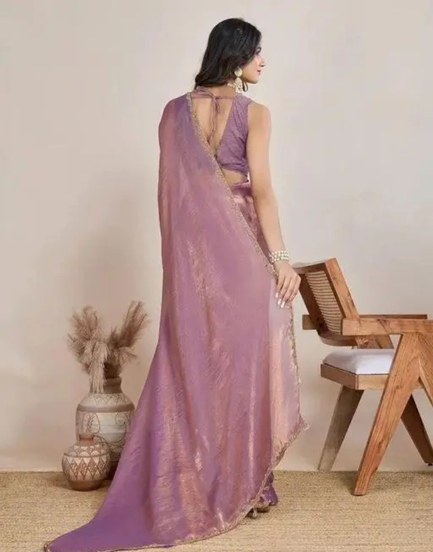 Fandy Crush Saree Rich Border Look Saree With Blouse