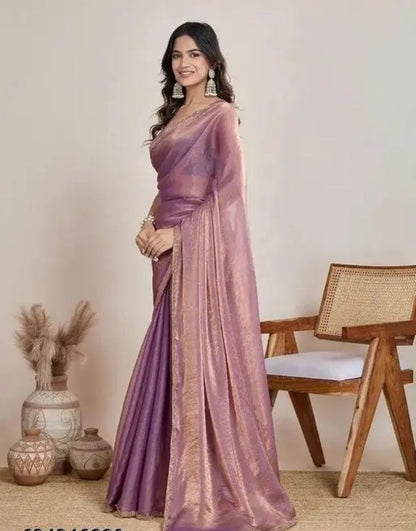 Fandy Crush Saree Rich Border Look Saree With Blouse